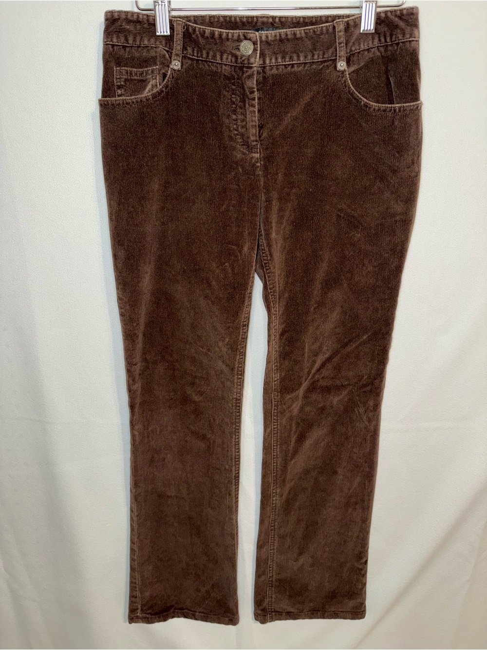 Elie Tahari Classic Chocolate Brown Flared Corduroy Women's Pants Size 4